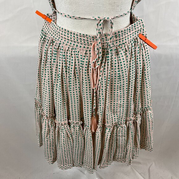 Reset Halter Dress M Pale Pink Green Dotted Ruffle Full Skirt New NWT - Picture 11 of 13